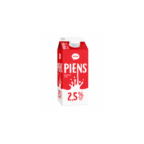 Piens TERE, 2,5%, 1.5l